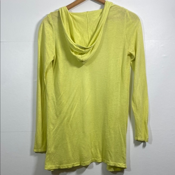 Cynthia Rowley Linen Blend Yellow Women’s Hooded Cardigan Sweater Size Small - Picture 5 of 5